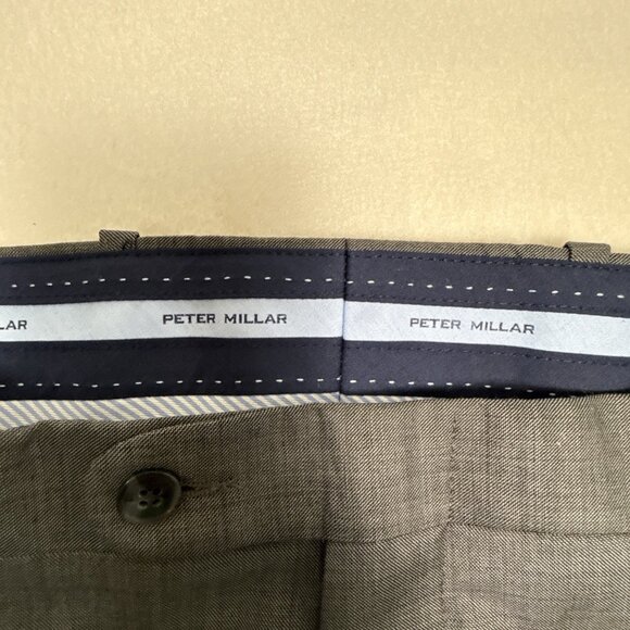 Peter Millar 100% Wool Dress Pants SB Flynn 50R 44W Flat Front Gray NWT $845.00 - Picture 4 of 8